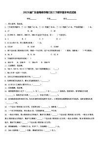 2023届广东省梅州市梅江区三下数学期末考试试题含解析