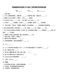 甘肃省酒泉市金塔县2023届三下数学期末质量检测试题含解析