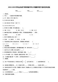 2022-2023学年山东省宁津县育新中学小学部数学四下期末统考试题含解析