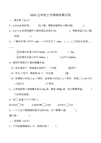2023数学人教版五年级上学期期末测试卷