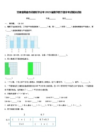 甘肃省陇南市武都区毕业考2023届数学四下期末考试模拟试题含解析