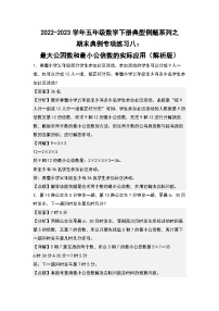 期末典例专项练习八：最大公因数和最小公倍数的实际应用-2022-2023学年五年级数学下册典型例题系列（解析版）人教版