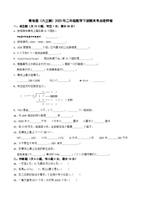 青岛版（六三制）2023年二年级数学下册期末考点密押卷