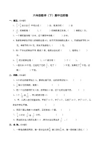 西师大版数学六年级下册期中达标卷