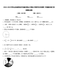 2022-2023学年山东省青岛市市南区青岛大学路小学数学五年级第二学期期末复习检测模拟试题含答案