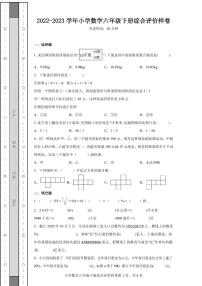 新疆维吾尔自治区乌鲁木齐市天山区2022-2023学年六年级下学期期末考试数学试题