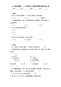 北师大版四年级上册6 角的度量（二）当堂检测题