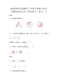 西师大版三年级上册1.分数的初步认识优秀练习题