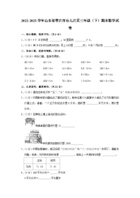 山东省枣庄市台儿庄区2022-2023学年三年级下学期期末数学试卷