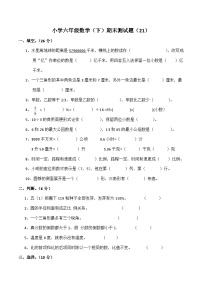 北师大版六年级数学（下）期末测试题（21）