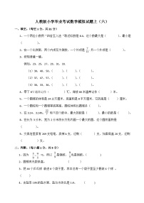 人教版数学小升初考试模拟卷（六）