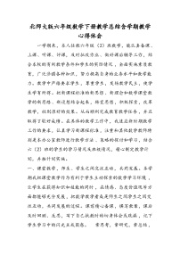 北师大版六年级数学下册教学总结含学期教学心得体会