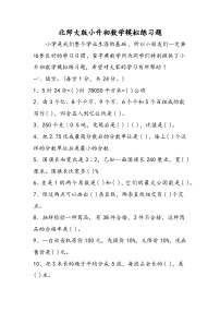 北师大版小升初数学模拟练习题