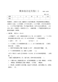 人教版数学六年级下册期末综合（二）   含答案