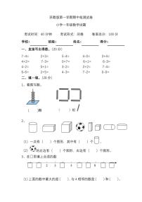 苏教版数学一年级上册期中测试卷（四）（附答案）