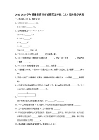 福建省莆田市城厢区2022-2023学年五年级下学期期末数学试卷