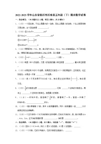 2022-2023学年山东省临沂市沂南县五年级下学期期末数学试卷（含解析）