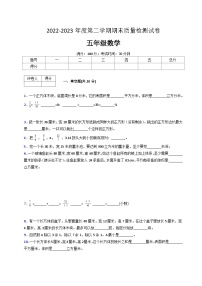 人教版数学五年级下册期末质量检查试卷（2）