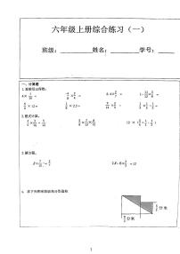 2023麓山实验小学六年级上综合测试数学试卷