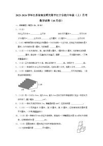 2023-2024学年江苏省南京师大附中江宁分校六年级上学期月考数学试卷（10月份）（含解析）