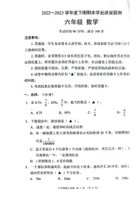 四川省成都市都江堰市2022-2023学年六年级下学期期末数学试卷