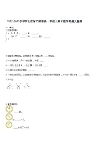 2022-2023学年河北张家口阳原县一年级上期末数学真题及答案