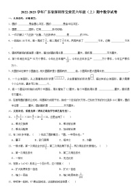 广东省深圳市宝安区2022-2023学年六年级上学期期中数学试卷