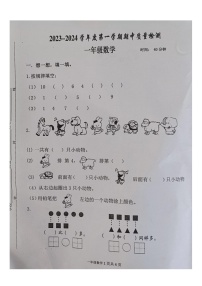 山东省青岛市黄岛区胶南市胶河经济区中心小学2023-2024学年一年级上学期期中数学试卷