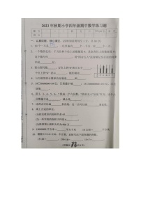 河南省南阳市南召县2023-2024学年四年级上学期11月期中数学试题