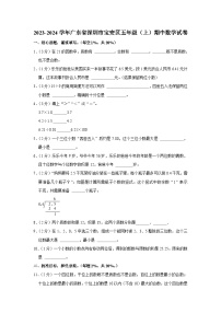 广东省深圳市宝安区2023-2024学年五年级上学期期中数学试卷