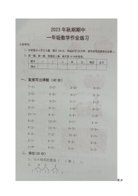 河南省南阳市西峡县2023-2024学年一年级上学期11月期中数学试题