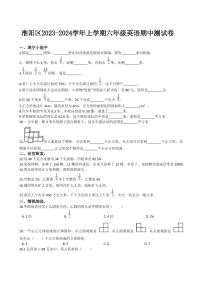 河南省周口市淮阳区2023-2024学年六年级上学期11月期中数学试题