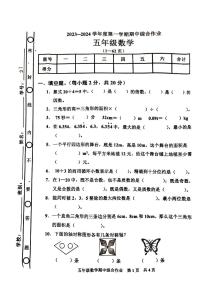 广东省湛江市廉江市廉江市良垌镇第五小学2023-2024学年五年级上学期期中数学试题