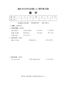 湖南省邵阳市隆回县街道学校联考2023-2024学年五年级上学期期中考试数学试题