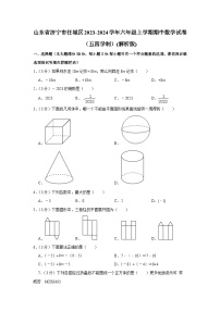 山东省济宁市任城区2023-2024学年六年级上学期期中数学试卷（五四制 ）