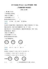 2023-2024学年山东省济宁市实验小学青岛版（五年制）三年级上册期中闯关练习数学试卷（解析版）