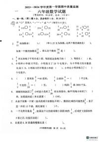 山东省枣庄市峄城区2023-2024学年六年级上学期11月期中数学试题