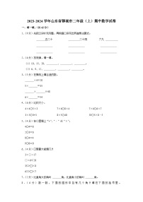 山东省聊城市2023-2024学年二年级上学期期中数学试卷