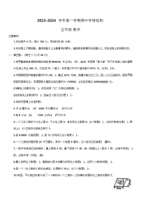 河南省洛阳市洛宁县2023-2024学年五年级上学期期中学情检测数学试卷