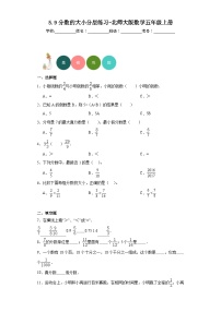 小学数学北师大版五年级上册9 分数的大小复习练习题