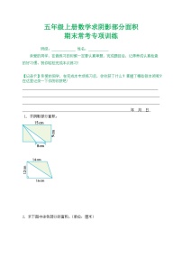 五年级上册数学求阴影部分面积 期末常考专项训练