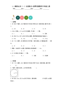 小学数学北师大版六年级上册一 圆1 圆的认识（一）测试题