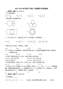 黑龙江省哈尔滨市第三十九中学校2023-2024学年六年级上学期期中数学试题（五四制）(无答案)