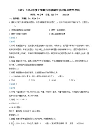 2023-2024学年吉林省长春市第四十五中学小学部北师大版六年级上册期中阶段练习数学试卷（解析版）