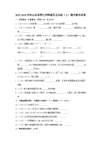 山东省枣庄市峄城区2023-2024学年五年级上学期期中数学试卷