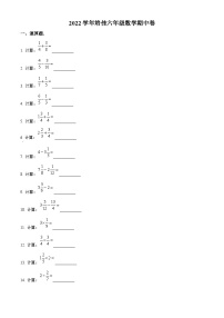 上海市培佳双语学校六年级上学期期中数学试题