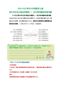 人教版2023-2024学年六年级数学上册第六单元百分数应用篇其一：百分率问题和浓度问题（原卷版+答案解析）