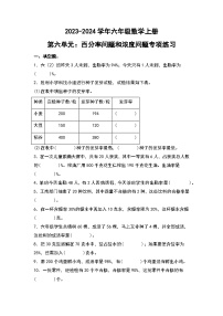 人教版2023-2024学年六年级数学上册第六单元：百分率问题和浓度问题专项练习（原卷版+答案解析）