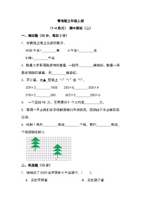 期中测试（试题）-三年级上册数学青岛版