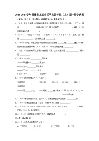 福建省龙岩市武平县2023-2024学年四年级上学期期中数学试卷